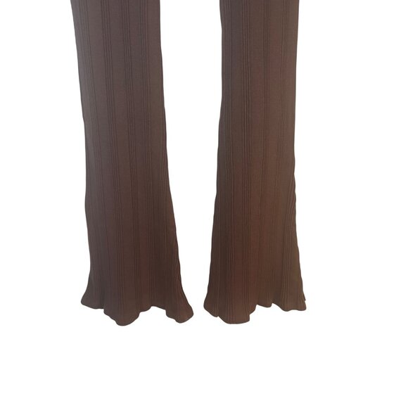 2/$30 ZARA Medium Womens Brown Ribbed Flare Pants - Picture 10 of 13